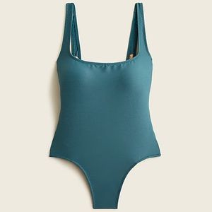 NWT J Crew Long Torso Textured Square Neck One-Piece